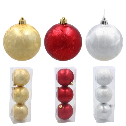 Chomik Набор из 3 шариков, 8 см, красный/золотой/серебряный, GIF3870 - Home Club