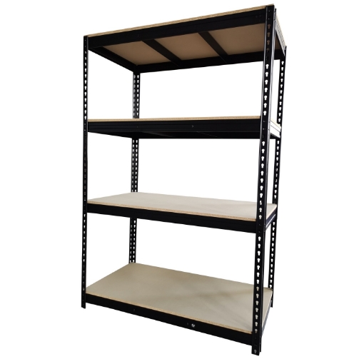 Chomik 4-ярусный стеллаж 180 x 150 x 60 см, черный, грузоподъемность полки: 500 кг, GWI0674 - Home Club