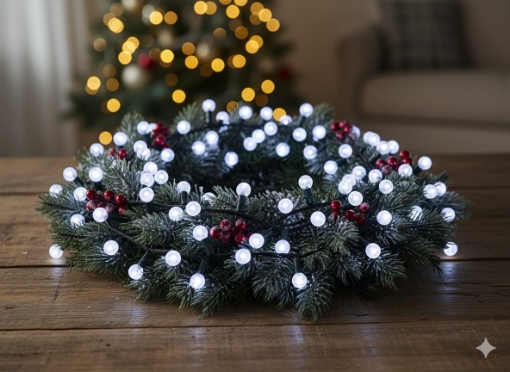 Chomik Світлодіодні Лампи Cherry Ball 200L Холодний Білий, Довжина 3 + 16 М, LED9973 - Home Club