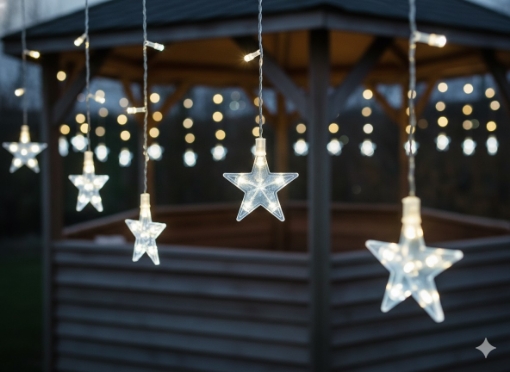 Chomik Світлова Завіса Зірочки 136L Холодний Білий, Довжина 3 + 3 М, LED0023 - Home Club