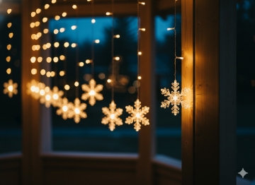 Chomik Световая Завеса «Снежинки» 96L, Теплый Белый, Длина 3 + 3,5 М, LED0054 - Home Club