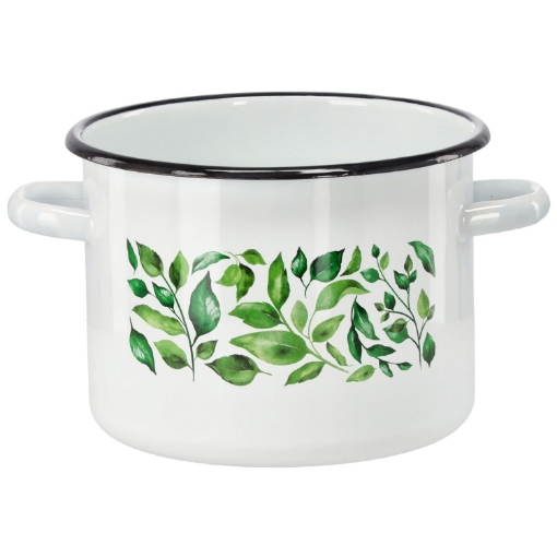 Chomik Эмалированная кастрюля 4,5 л, 20 см, белая Fikus, EMA9204 - Home Club