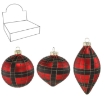 Chomik Стеклянная елочная игрушка - красно-черная клетка, смесь узоров, BOZ4273 - Home Club, изображение 2