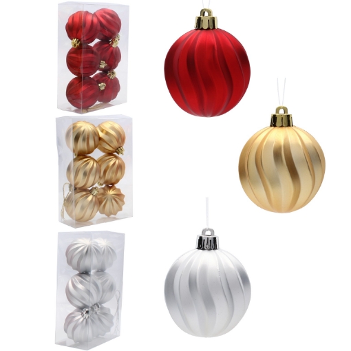 Chomik Набор из 6 елочных игрушек 6 см, красный/золотой/серебряный, GIF0171 - Home Club