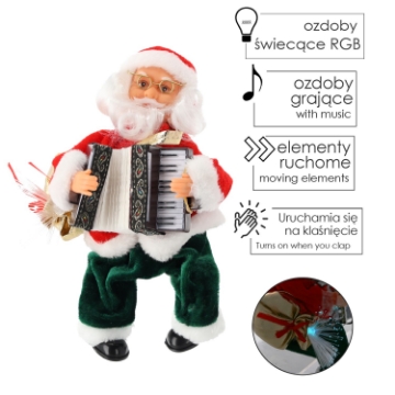 Chomik Святой Николай с аккордеоном - светящийся, 25,5 см, SAT6512 - Home Club