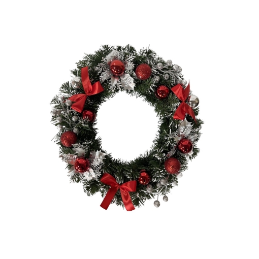 Chomik Рождественский венок 40 см, серебристо-красный, ANT4237 - Home Club
