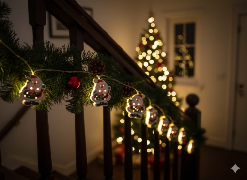 Chomik Світловий Ланцюг Led З Дерева - Миколай 10L На Батареях, LED4086 - Home Club