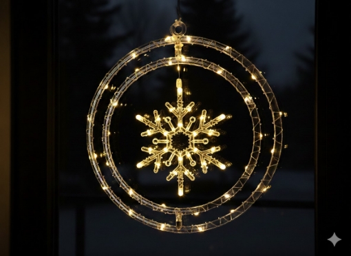 Chomik Святкова Прикраса - Сніжинка Micro Led 60L Тепло-Біла На Батареях, LED1759 - Home Club