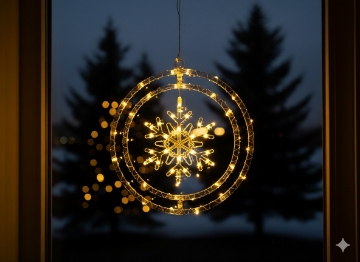 Chomik Праздничное Украшение - Снежинка Micro Led 60L Тепло-Белый На Батареях, LED1759 - Home Club