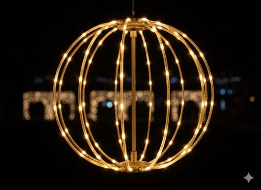 Chomik Святкова Прикраса - Куля Led 50 См 180L Тепло-Біла + Flash Внутрішнє/Зовнішнє, LED1834 - Home Club