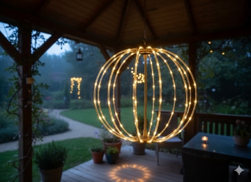 Chomik Праздничное Украшение - Шар Led 50 См 180L Теплый Белый + Внутренний/Внешний Вспышка, LED1834 - Home Club