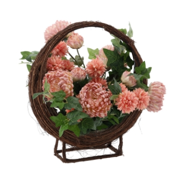 Chomik Букет Ch-26 (Ширина 55 см, Высота 55 см) Корзина Коричневая Хризантема Микс Цвет, LACP4101 - Home Club
