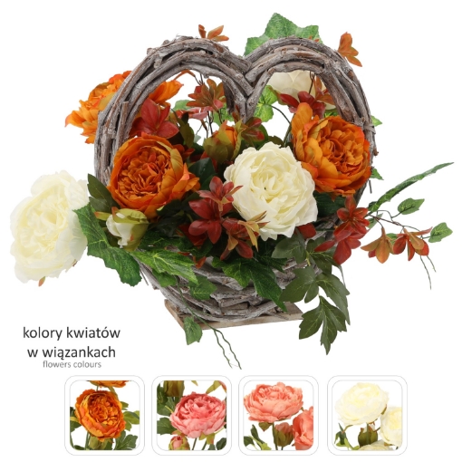 Chomik Букет Ch-29 (ширина 50 см, висота 38 см) Кошик Малий Серце Мікс Колір, LACP4132 - Home Club