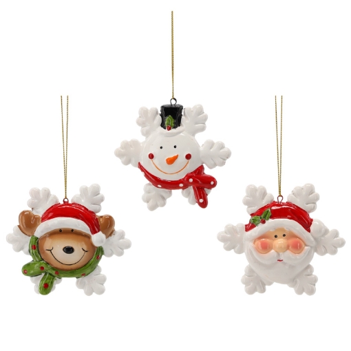 Chomik ПОДВЕСКА РОЖДЕСТВЕНСКАЯ - РЕНИР / САНТА-КЛАУС / СНЕЖНЫЙ ЧЕЛОВЕК 9,5 x 1,8 x 9,5 СМ, GOT1474 - Home Club