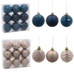 Chomik Набор из 9 елочных шаров 6 см, темно-синий / бежево-золотой, GIF3986 - Home Club