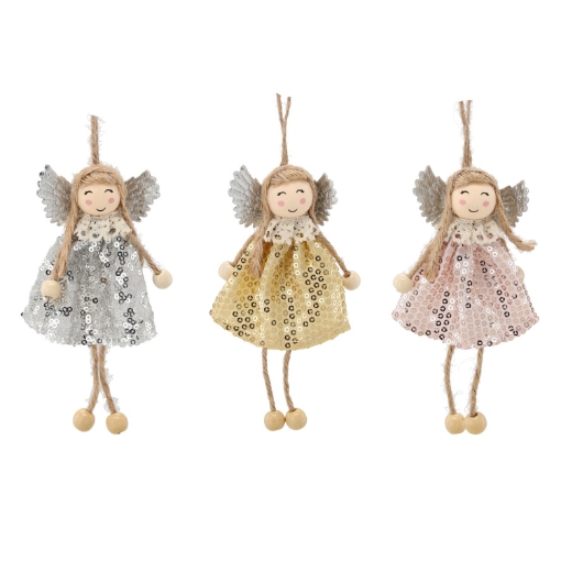 Chomik Рождественское украшение. Подвеска «Ангел» 7,5 х 16 см, разноцветная, SUN0615 - Home Club