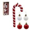 Chomik Набор из 32 елочных украшений - сахарная трость 25 см / елочные шары разных цветов 3 см, BIK7328 - Home Club