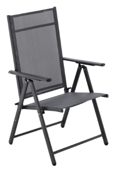 Garden Line Складной садовый стул из стали, 66 x 53 x 107 см, серый, TIH3491 - Home Club