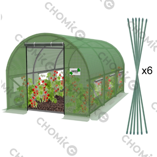 Garden Line 3-сегментний садовий тунель із плівки, зелений, 3 x 2 x 2 м, TUN5552 - Home Club