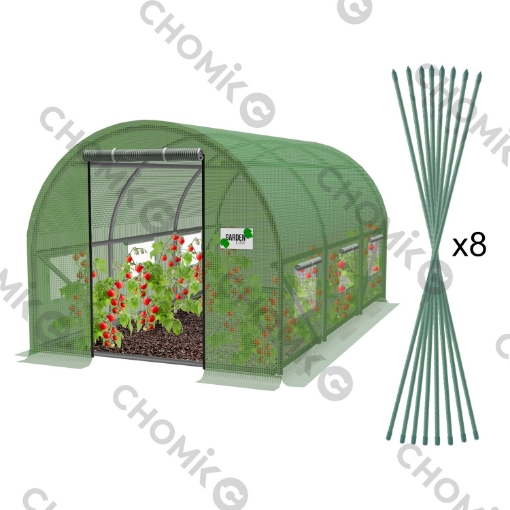 Garden Line 3-сегментний садовий тунель із плівки, зелений, 4 x 2,5 x 2 м, TUN5583 - Home Club