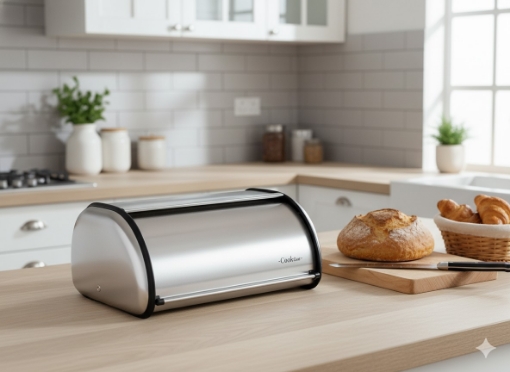 Chomik Хлебник Ginepro - Металлический Серебряный Мат 36 x 23 x 14,5 См, NEL5064 - Home Club