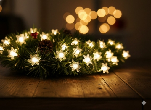 Chomik Світловий Ланцюг Led Сніжинки 20 Л На Батареї, LED4208 - Home Club