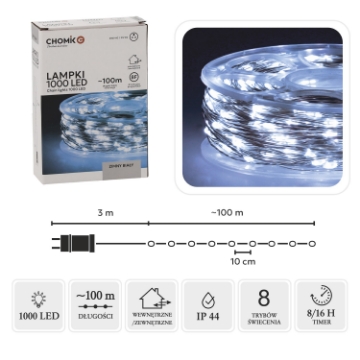 Chomik Светодиодные лампы на катушке 1000L, холодный белый, длина 3 + 100 м, LED0092 - Home Club