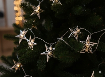 Chomik Світловий Ланцюг Led Срібні Зірки 10 Л Тепло-Білий, LED1044 - Home Club