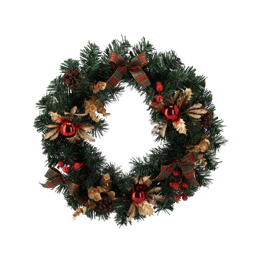 Chomik Праздничный венок 40 см, красно-золотой, ANT2378 - Home Club