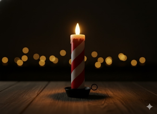 Chomik Святкова Свічка Led 10 x 10 x 27,5 См Біло-Червона, SOL7724 - Home Club