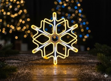Chomik Снежинка 60 См Неон Led Теплый Белый + Холодный Белый Внутренний/Внешний, LED8301 - Home Club