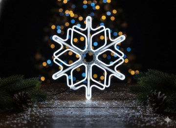 Chomik Снежинка 60 См Неон Led Холодный Белый + Холодный Белый Вспышка Внутренний/Внешний, LED8318 - Home Club