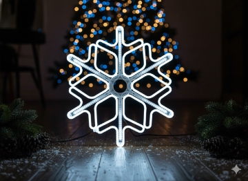 Chomik Сніжинка 60 См Неон Led Холодний Білий + Холодний Білий Флеш Внутрішній/Зовнішній, LED8318 - Home Club