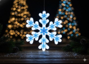 Chomik Снежинка Синяя 40 См Неон Led Холодный Белый, LED8332 - Home Club