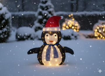 Chomik Праздничное Украшение - Пингвин Led 75 См 50Л Теплый Белый Внутренний/Внешний, LED8417 - Home Club