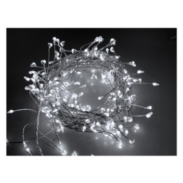 Chomik Лампочки Micro Led Cluster 150L холодний білий, довжина 0,3 + 1,5 м, на батарейках, LED1810 - Home Club