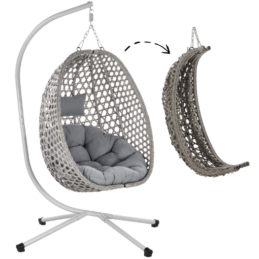 Chomik Складной подвесной кресло, серый, подушка - темно-серый, рама - светло-серый, FAT9094 - Home Club