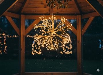 Chomik Праздничное Украшение - Золотистая Милора 40 См 288 Микросветодиодов Тепло-Белых + Холодно-Белых Внутренних/Внешних, LED8271 - Home Club