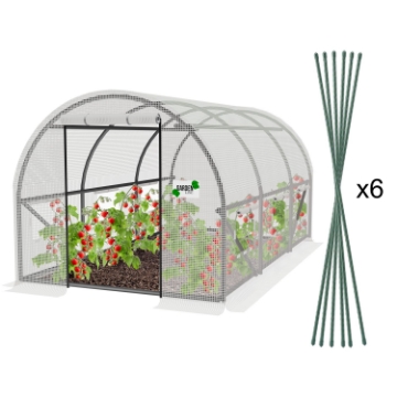 Garden Line 3-секционный белый садовый туннель из полиэтилена 3 x 2 x 2 м, TUN5569 - Home Club