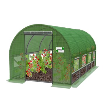 Garden Line 4-секционный садовый туннель из пленки, 6 x 3 x 2 м, зеленый, с возможностью дополнительной вентиляции, TUN3934 - Home Club