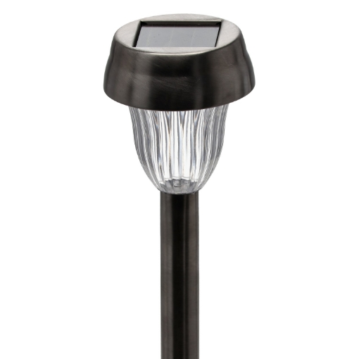 Garden Line Солярна Лампа Mino 7,5 x 7,5 x 36 См Срібна Холодно-Біла, SOL4276 - Home Club