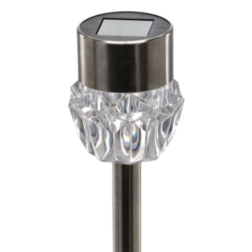 Garden Line Солярна Лампа Ines 7 x 7 x 33,5 См Срібна Холодно-Біла, SOL4337 - Home Club