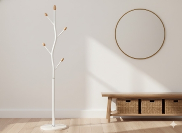 Chomik Вешалка стоячая Bungund 170 см, белая, LOF5394 - Home Club