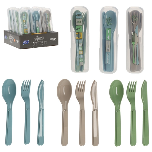 Chomik Пластиковые столовые приборы (ложка + вилка + нож), TIT-9512 - Home Club