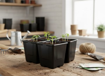Garden Line 5 пластиковых горшков размером 11 x 11 x 12 см, EDA3302 - Home Club