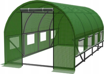 Garden Line 4-сегментный садовый туннель из пленки, 4,5 x 2 x 2 м, зеленый, с возможностью дополнительной вентиляции, TUN3927 - Home Club