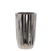 Garden Line Керамический кашпо для цветочного горшка 24,5 x 24,5 x 41,5 см, серебристый с полосками, ELI3468 - Home Club