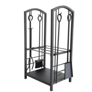 Chomik Металевий Стійка Для Дров З 4 Ел. Комінковим Набором 40X30X74Cm, KOM5882 - Home Club