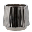 Garden Line Керамический кашпо для цветочного горшка 44 x 44 x 40 см, серебристый, с рельефной текстурой, ELI0275 - Home Club