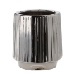Garden Line Керамический кашпо для цветочного горшка 32 x 32 x 35,5 см, серебристый, с рельефной текстурой, ELI0282 - Home Club